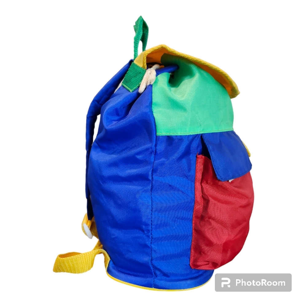 Vintage Sesame Street "Big Bird Cookie Monster Multi Color Draw String Backpack - Picture 4 of 9